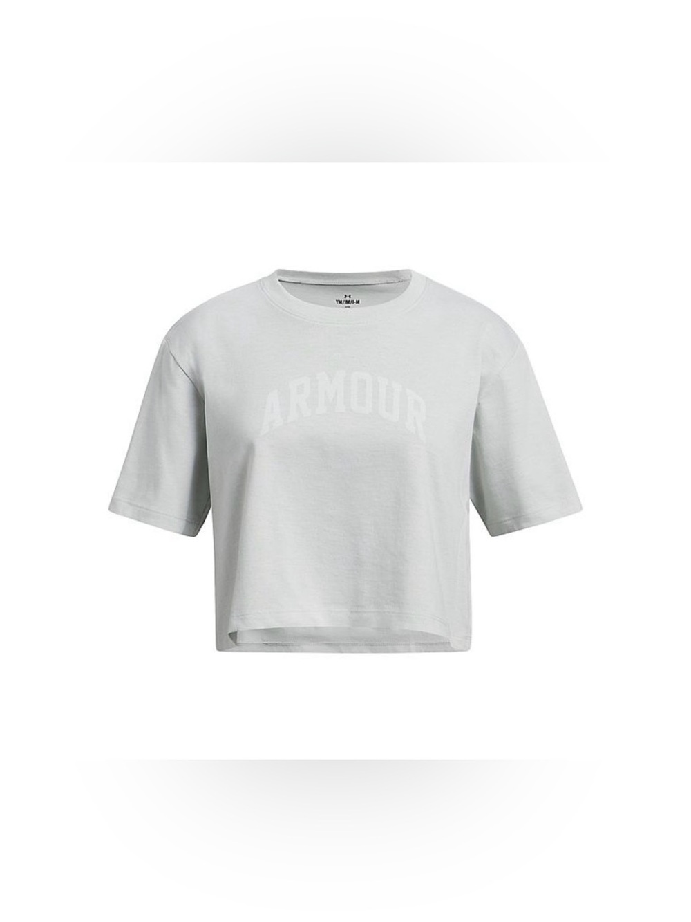 Under Armour Light Gray Girl Cropped Logo Tee